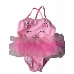 Osh Kosh Bgosh Heathtex Baby Girl 2 Swimsuits Bundle 0-3/3-6 Months Pink Tutu